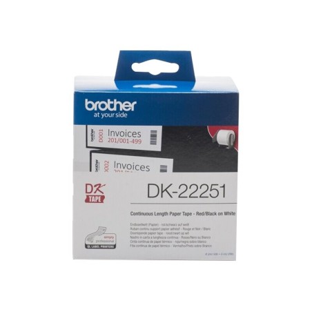 Trak BROTHER DK22251, 62mm, črna/rdeča na beli