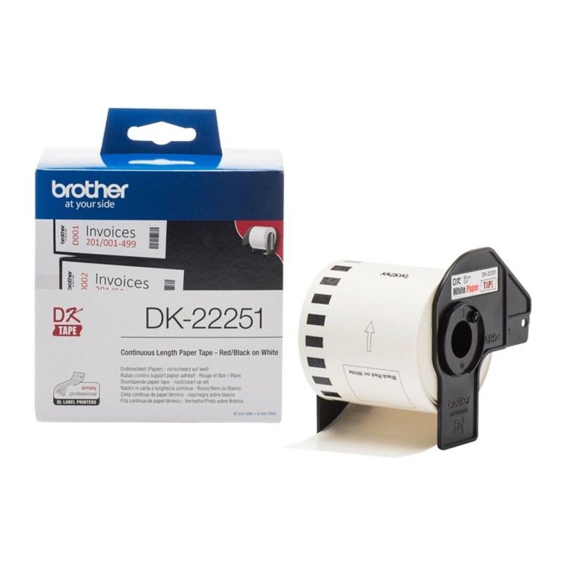 Trak BROTHER DK22251, 62mm, črna/rdeča na beli