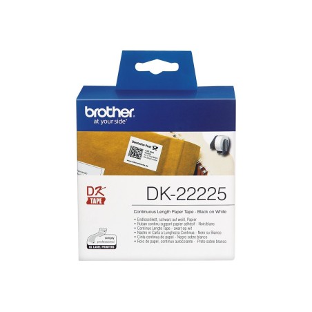 Trak BROTHER DK-22225, 38mm x 30,48m, črna na beli