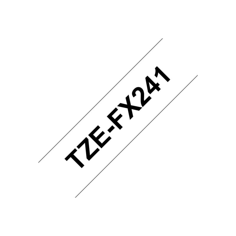 Trak BROTHER TZEFX241, črno/bel, 18mm