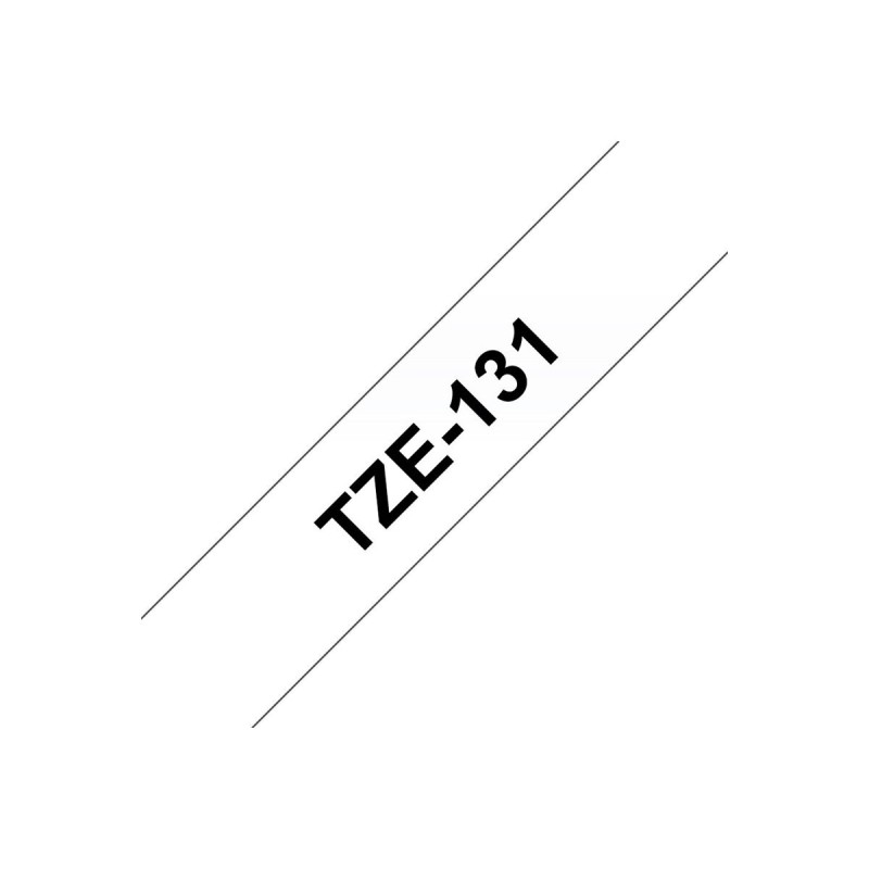 TZE131, Prozoren/Črn 12mm, Brother trak za tiskalnik nalepk