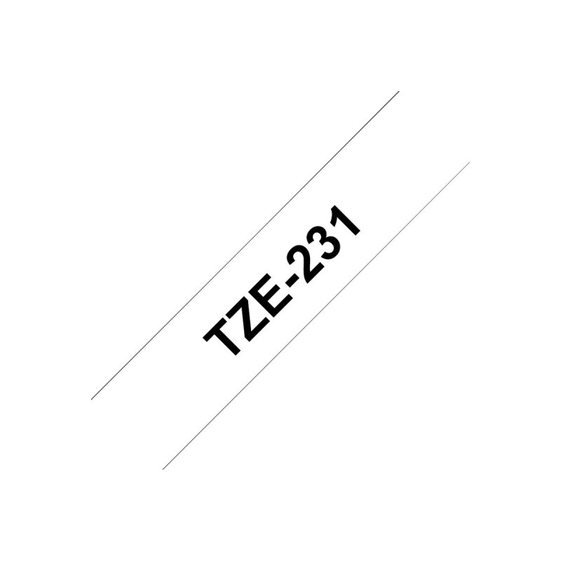 TZE231, Bel/Črn 12mm, Brother trak za tiskalnik nalepk