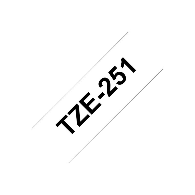 Brother TZE-251, bel/črn, trak za PT 24mm, TZE251
