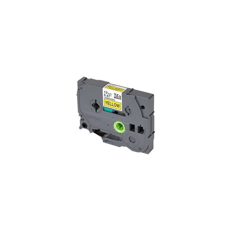 Trak za tiskalnik nalepk TZE631, rumeno/črn, 12mm