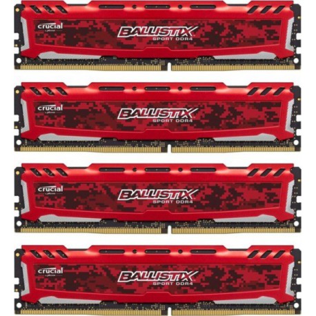 Pomnilnik DDR4 64GB (4x16GB) 2400MHz CRUCIAL Bal. Sp. LT Red, BLS4C16G4D240FSE