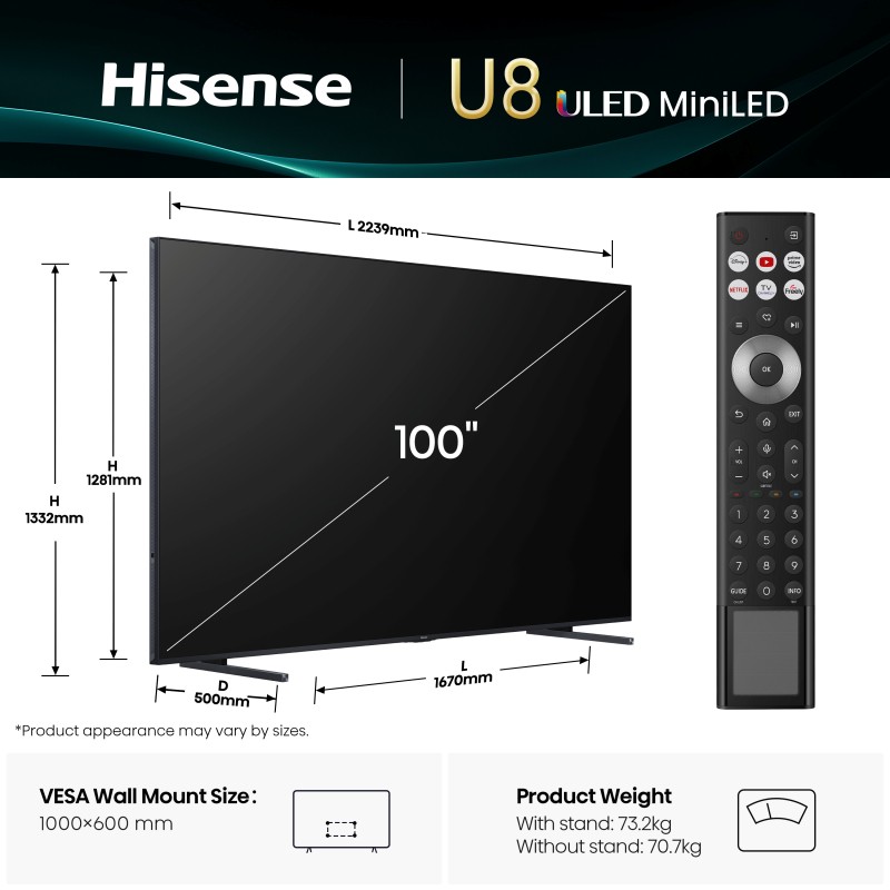 Televizor HiSense 100U8Q