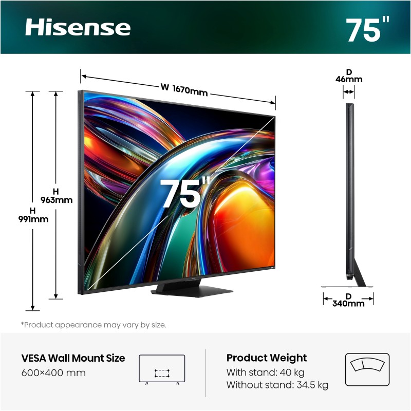 Televizor HiSense 75UR9S