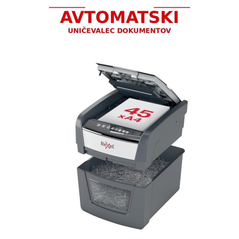 Uničevalec dokumentov rexel auto+ 45x 4x28/p4 optimum 2020045xeu