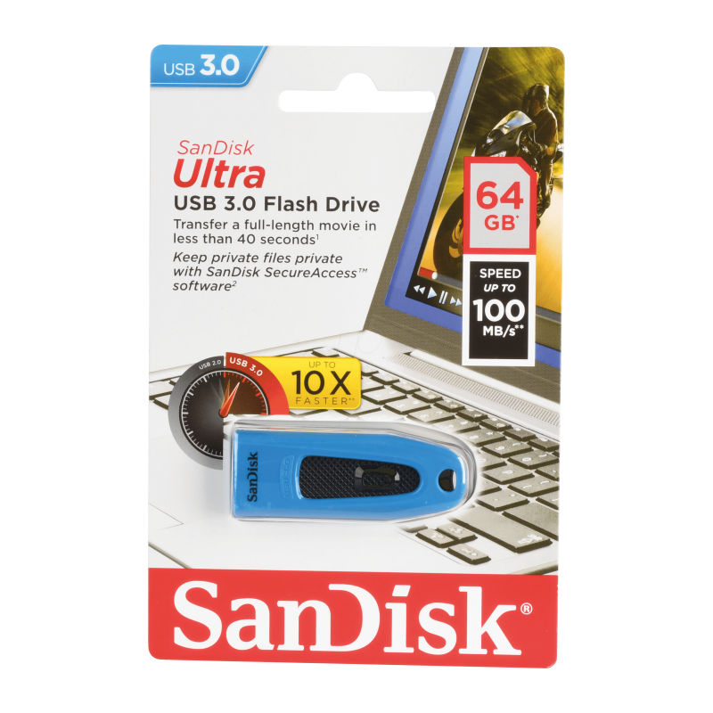 USB ključek 64GB SanDisk ULTRA moder