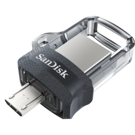 USB ključek 256GB SanDisk ULTRA DUAL, srebrno-črn