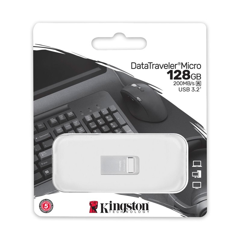 USB ključek KINGSTON 128GB DataTraveler Micro 200MB/s Metal USB 3.2 Gen 1