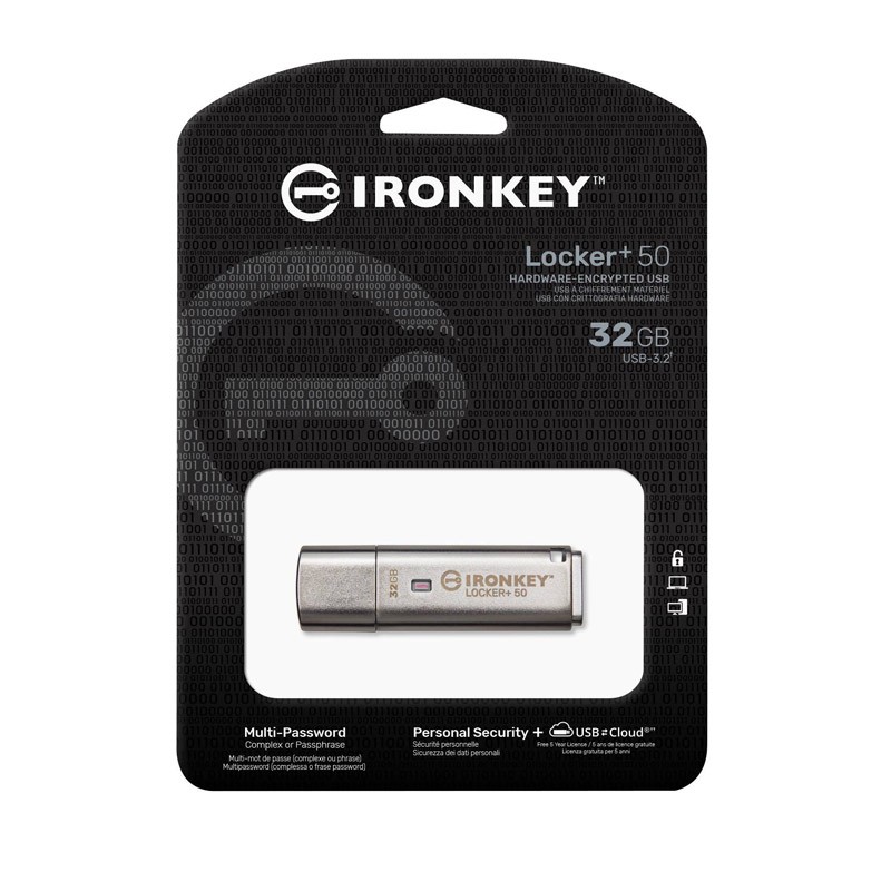 USB ključek KINGSTON 32GB IKLP50 AES USB w/256bit Encryption