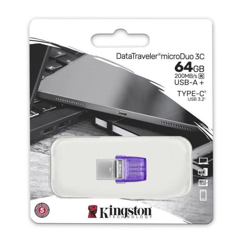 USB ključek KINGSTON 64GB DataTraveler microDuo 3C