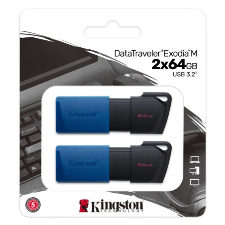 USB ključek KINGSTON 64GB USB3.2 Gen 1 DataTraveler Exodia M 2 v kpl.