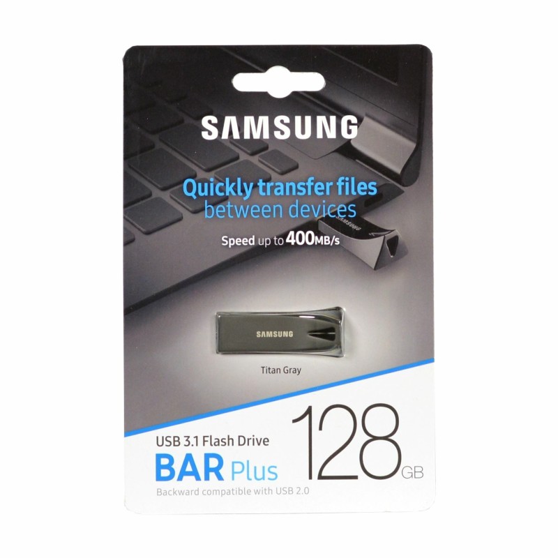USB ključek SAMSUNG USB stick BAR Plus 128GB USB 3.1 Read upto 300MB/s Titan Gra