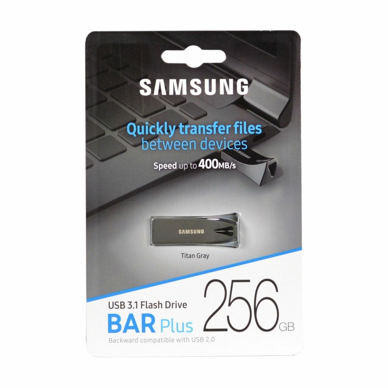 USB ključek SAMSUNG USB stick BAR Plus 256GB USB 3.1 Read upto 300MB/s Titan Gra