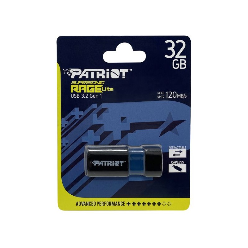 USB ključek Patriot 32GB 120MB/s Supersonic Rage Lite USB 3.2, PEF32GRLB32U