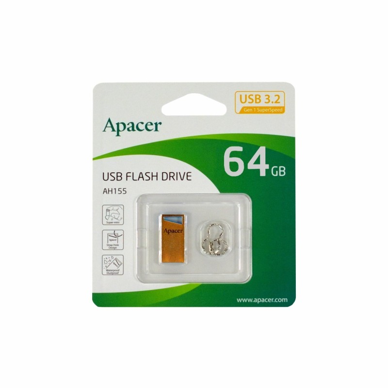 USB ključek APACER 3.2 Gen1 64GB, AH155 super mini srebrno/mode