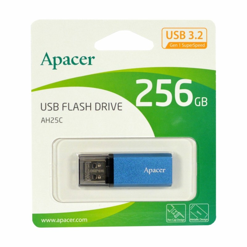 USB ključek APACER 3.2 Gen1 256GB, AH25C moder