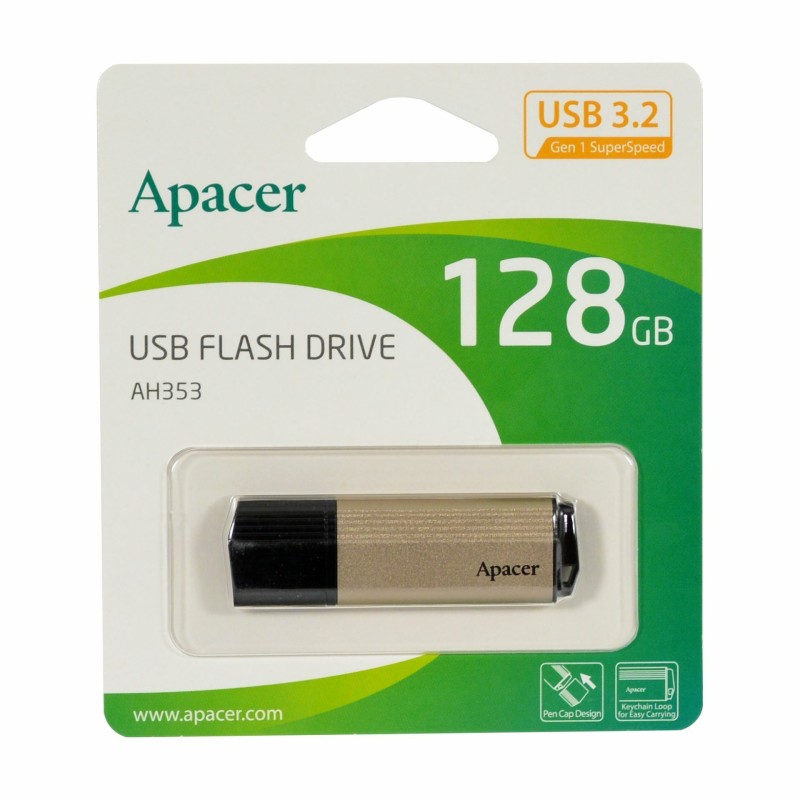 USB kjuč APACER USB 3.2 Gen1 128GB, srebrno/črn