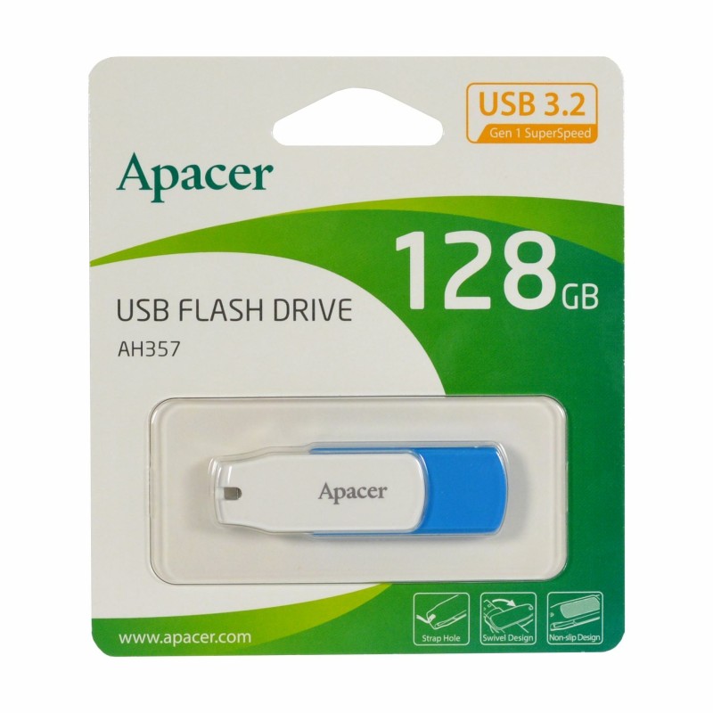 USB kjuč APACER USB 3.2 Gen1 128GB, belo/moder