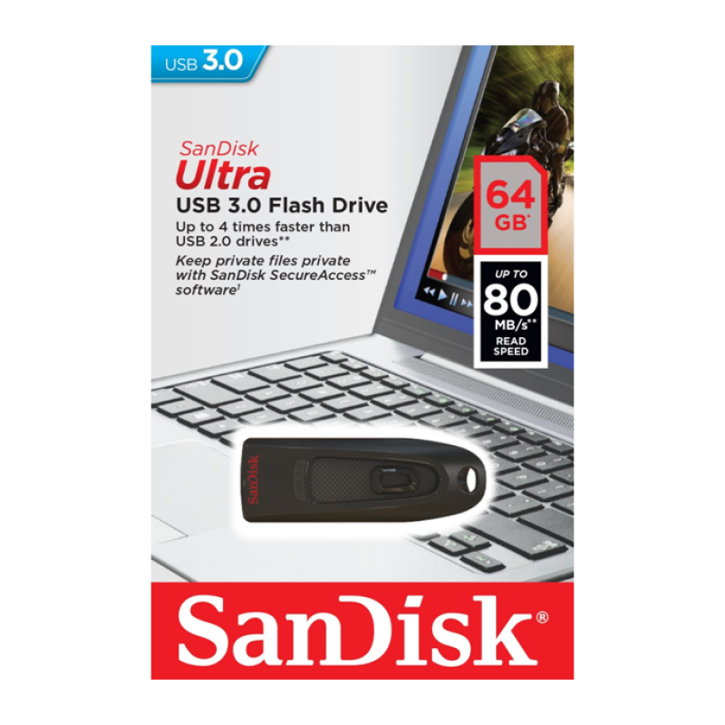 USB 3.0 ključek 64GB SanDisk Ultra črn SDCZ48-064G-U46
