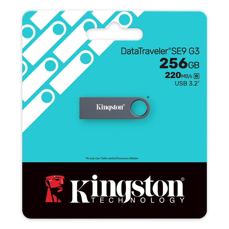 USB kjuč 256GB Kingston DT SE9 G3, USB 3.2, siv