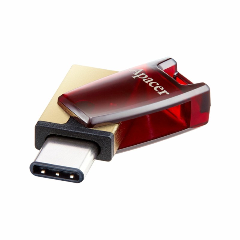 USB ključek 64GB APACER AH180, 3.1 tip-C, rdeč, OTG