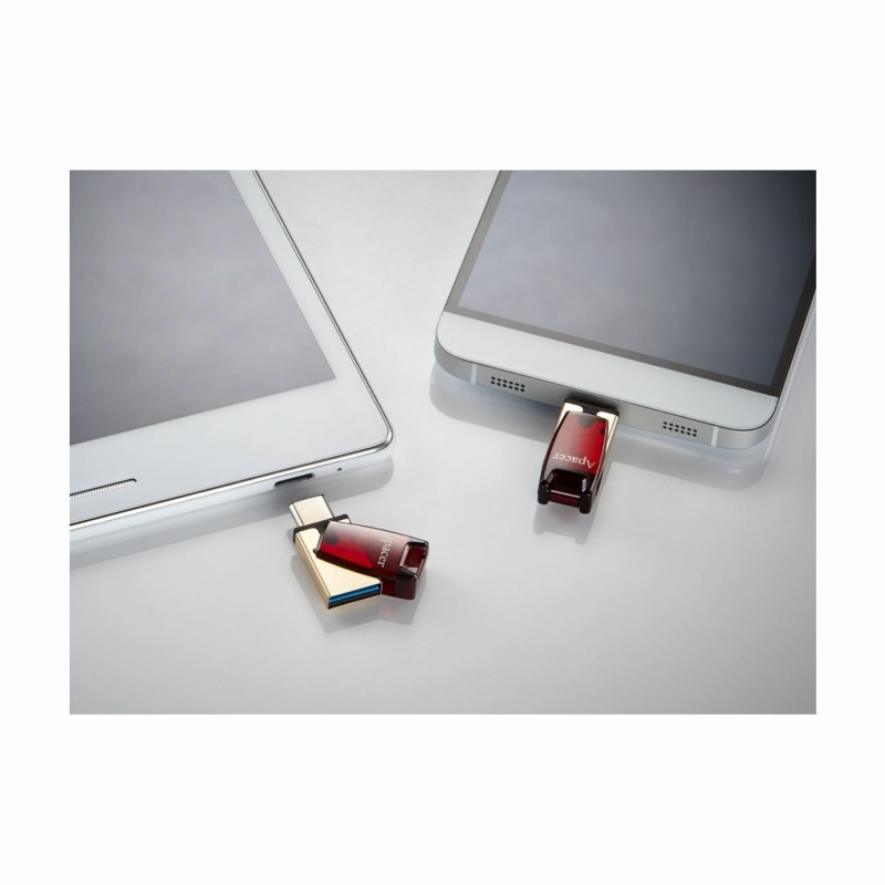 USB ključek 64GB APACER AH180, 3.1 tip-C, rdeč, OTG