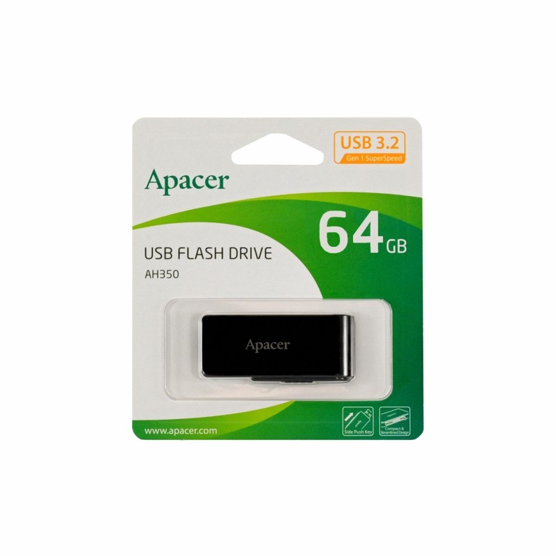 USB ključek 64GB APACER AH350 črno/bel