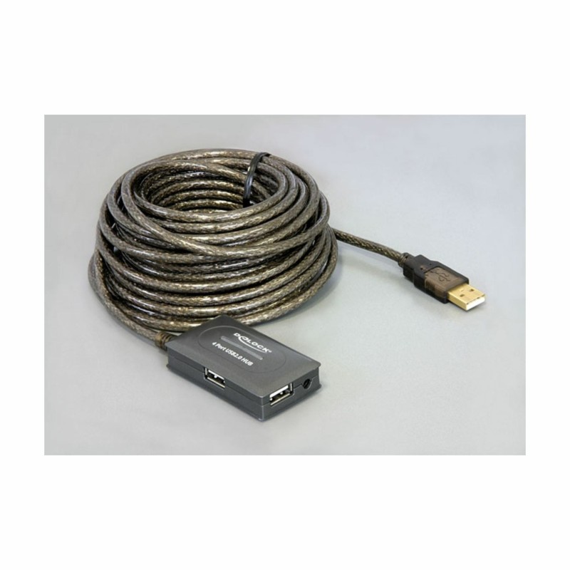 Line extender/repeater USB 2.0 do 10m + hub Delock