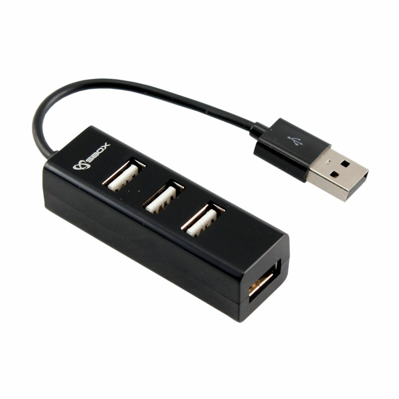 USB Hub SBOX H-204, 4x USB-A, črn
