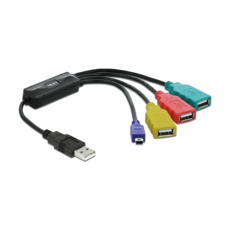 USB Hub na kablu 3xA, 1x mini USB Delock