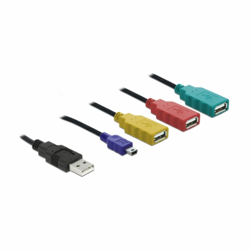 USB Hub na kablu 3xA, 1x mini USB Delock