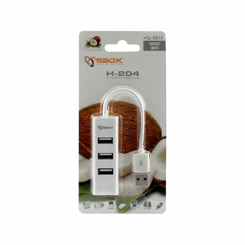USB Hub SBOX H-204, 4x USB 2.0, bel