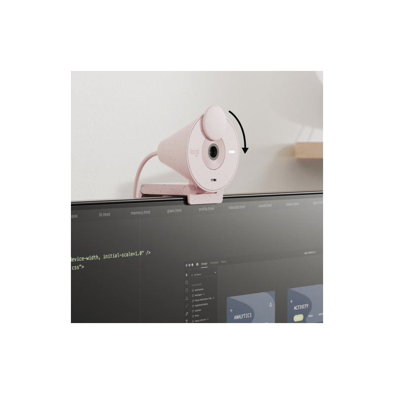 Kamera Logitech Brio 300, roza, USB