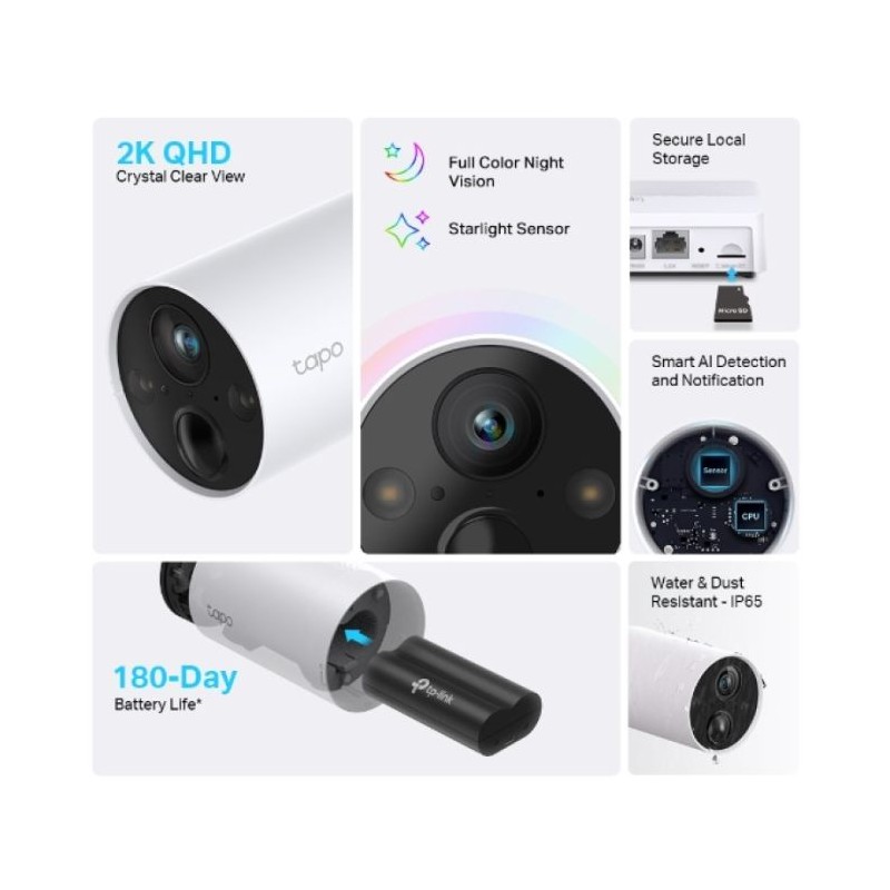 TP-LINK Tapo C420S2 dnevna/nočna WiFi 2K QHD brezžična zunanja kamera 2 kom