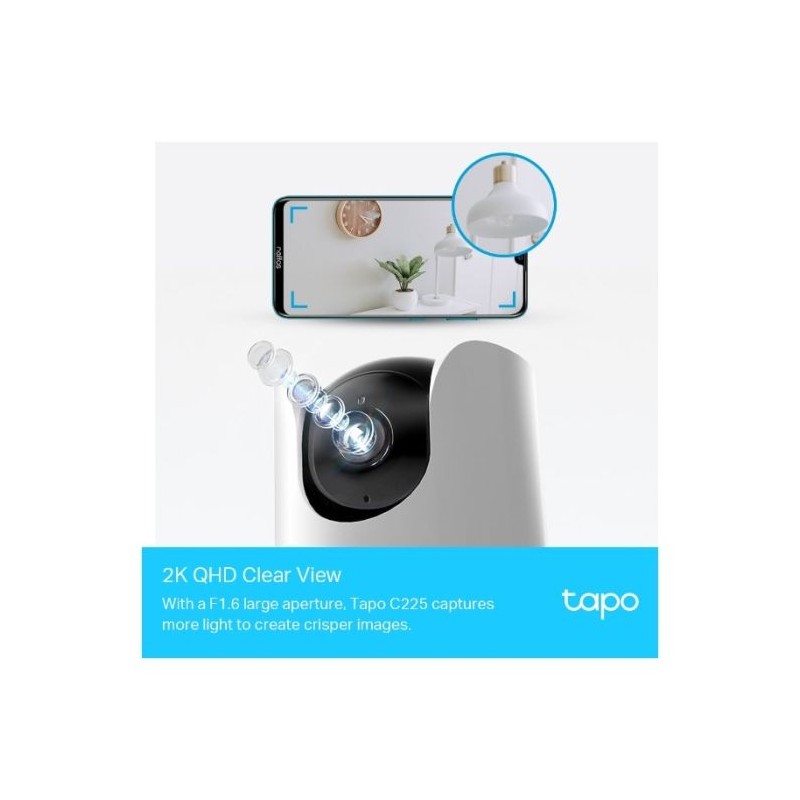 TP-LINK Tapo C225 2K 360° WiFi bela notranja nadzorna kamera