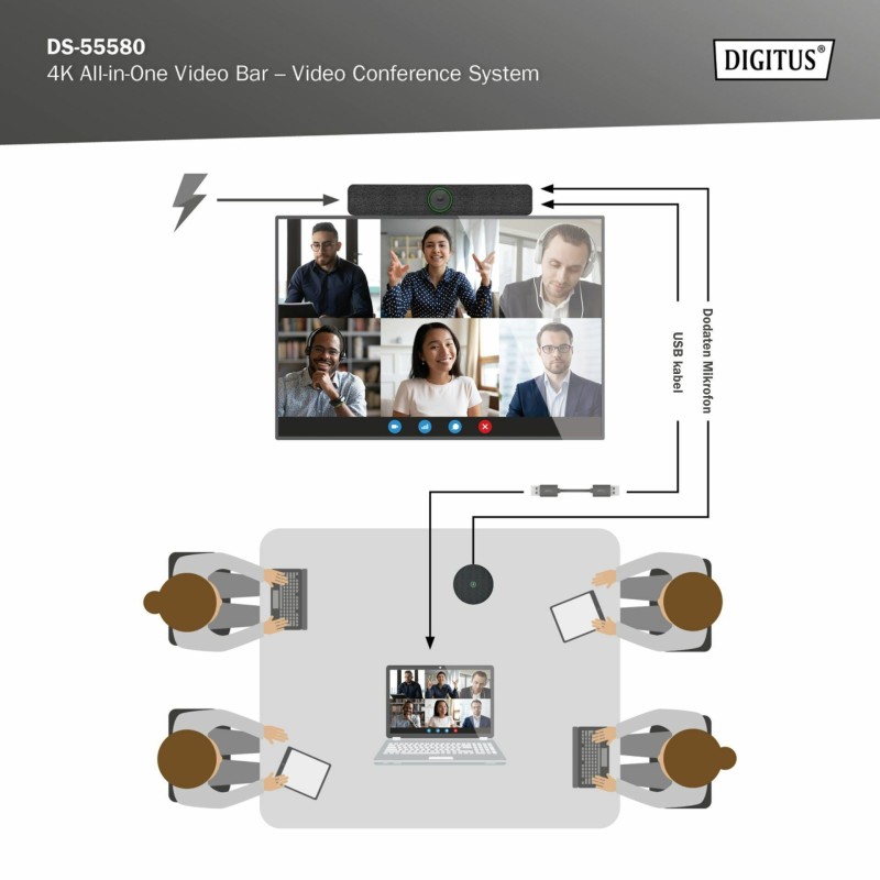Konferenčna kamera Digitus 4K All-In-One Video Bar DS-55580