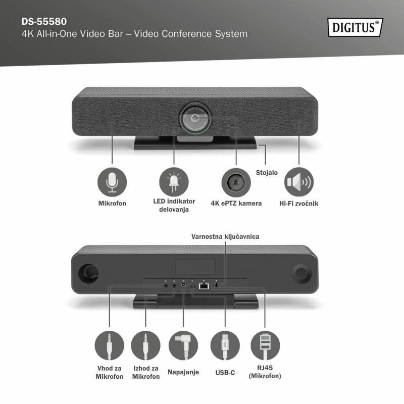 Konferenčna kamera Digitus 4K All-In-One Video Bar DS-55580