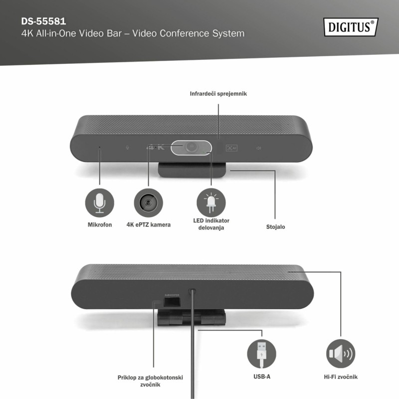 Konferenčna kamera Digitus 4K All-In-One Video Bar DS-55581