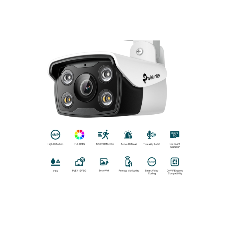 TP-LINK VIGI C340 2.8mm dnevna/nočna 4MP LAN QHD bela zunanja nadzorna kamera