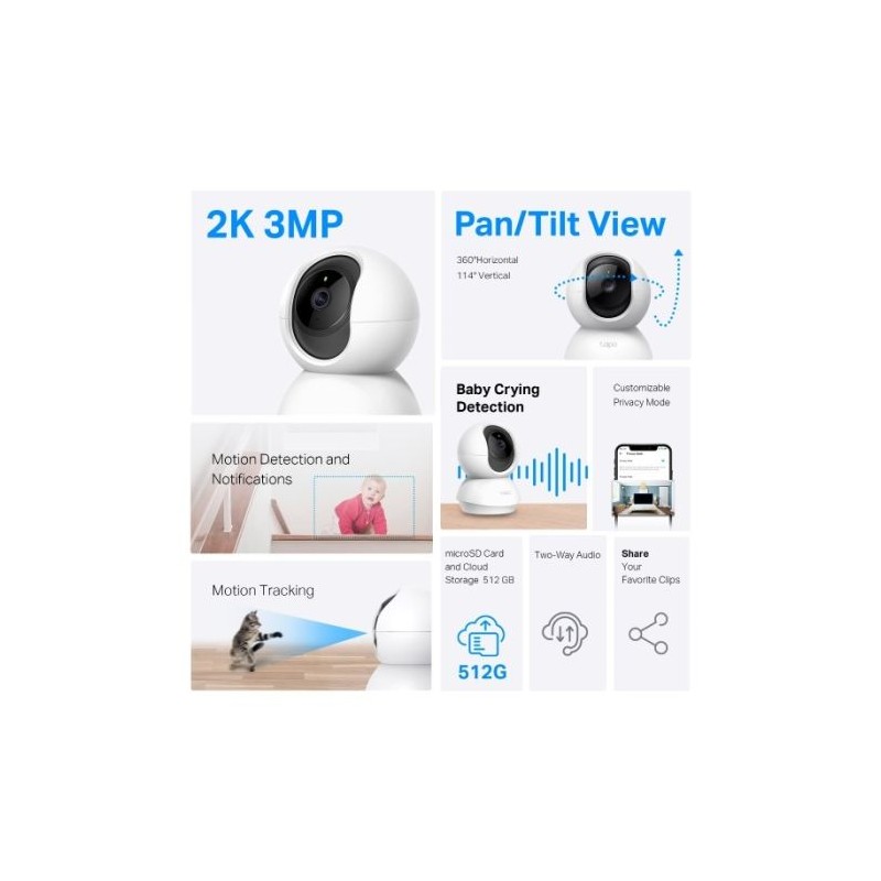 IP kamera TP-LINK Tapo C210P2 3MP WiFi