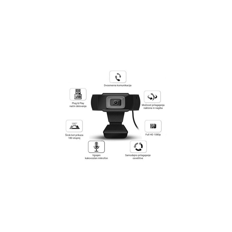 Spletna kamera Platinet PCWC1080, Full HD, USB-A
