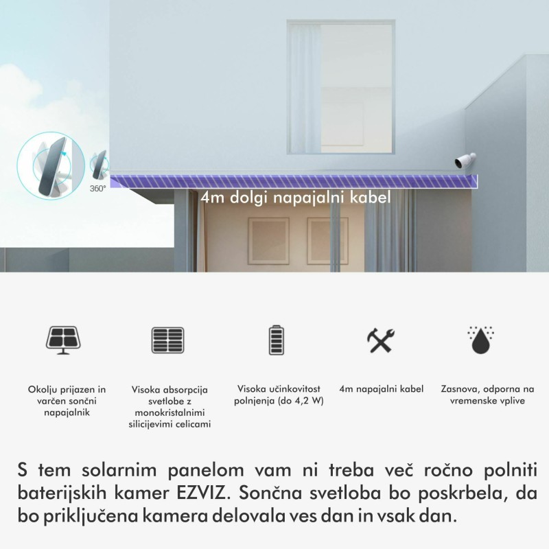 IP kamera EZVIZ CS-BC1C, 8.0MP + solarni panel
