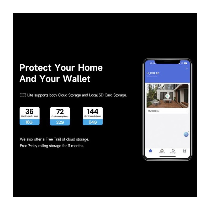 IP kamera IMILAB EC3 Lite 2K Wi-Fi, CMSXJ40A