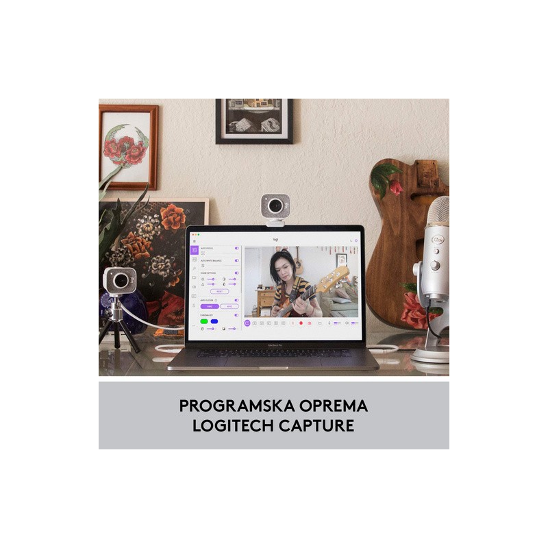 Spletna kamera Logitech StreamCam, bela, USB-C