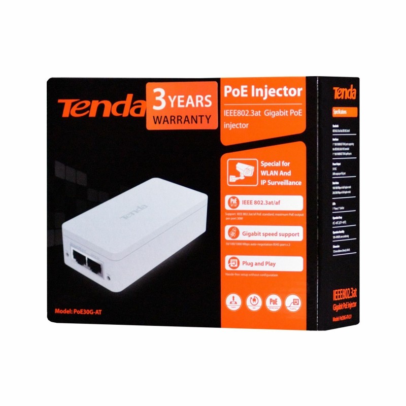 Napajalnje preko UTP omrežja za IP kamere Tenda 30W POE30G