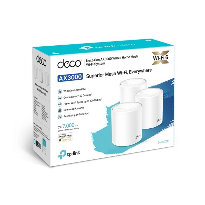 Dostopna točka (access point) TP-LINK Deco X60 AX5400, 3-pack