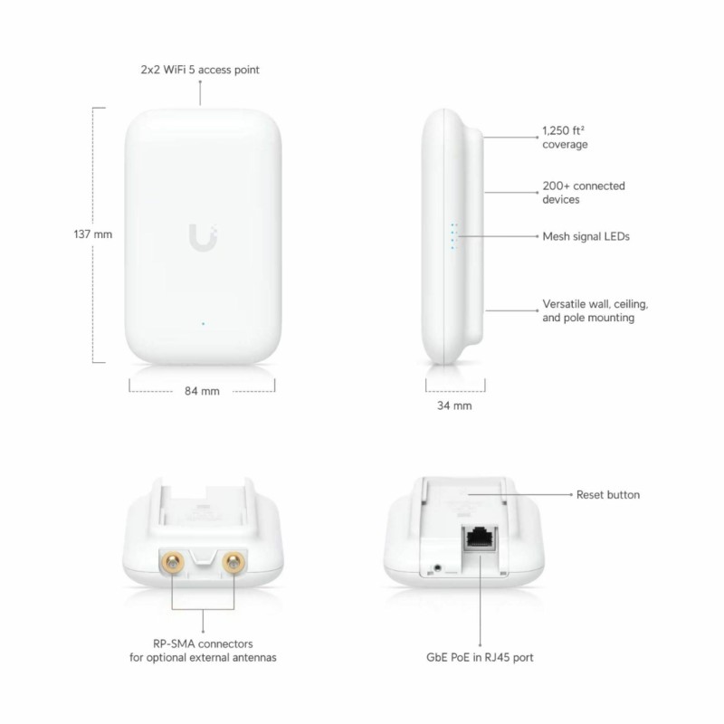 Dostopna točka (access point) Ubiquiti dostopna točka Wi-Fi 1200Mb zunanja Swiss